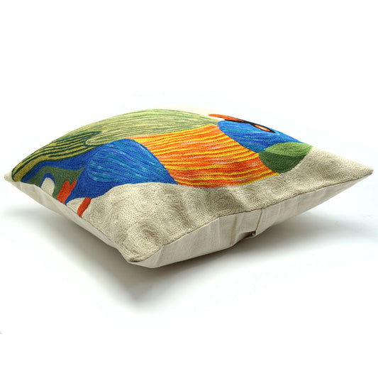 Chainstitch Cushion Cover - Rainbow Lorikeet