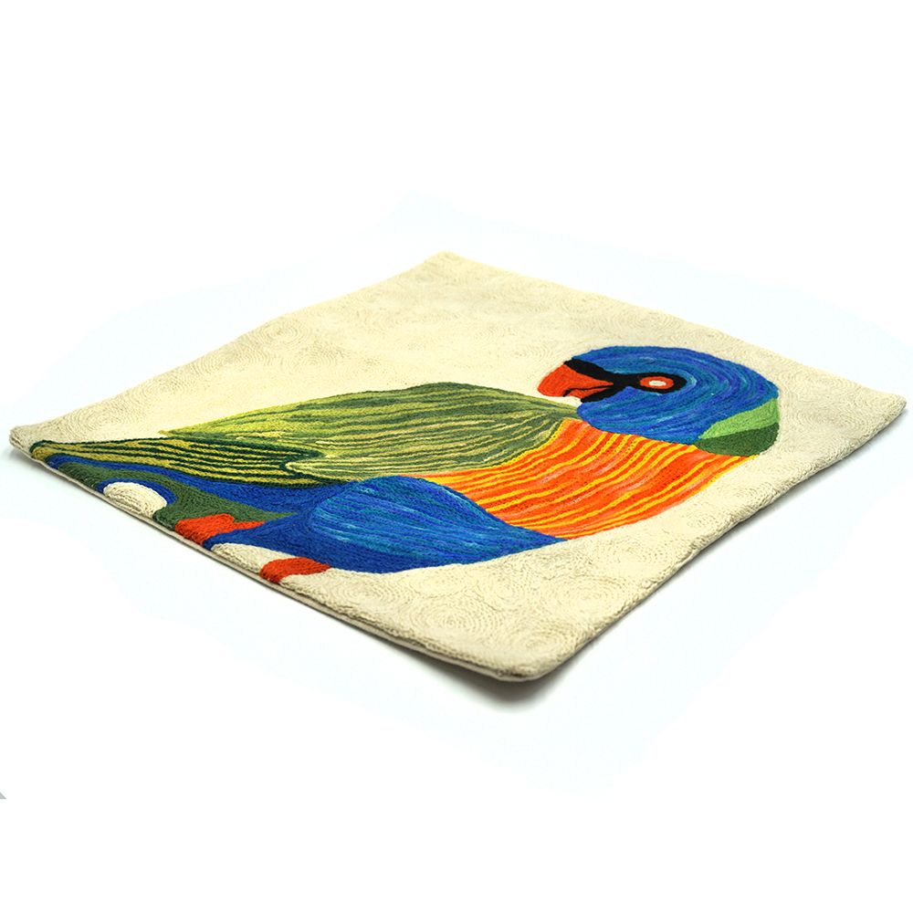 Chainstitch Cushion Cover - Rainbow Lorikeet