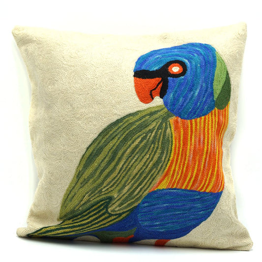 Chainstitch Cushion Cover - Rainbow Lorikeet