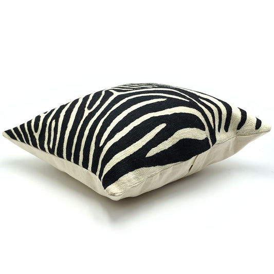 Chainstitch Cushion Cover - Zebra