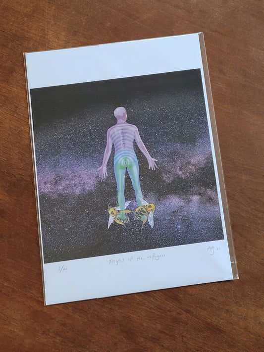 Flight of the refugees - Limited Edition A3 Print by Anna Goodhind
