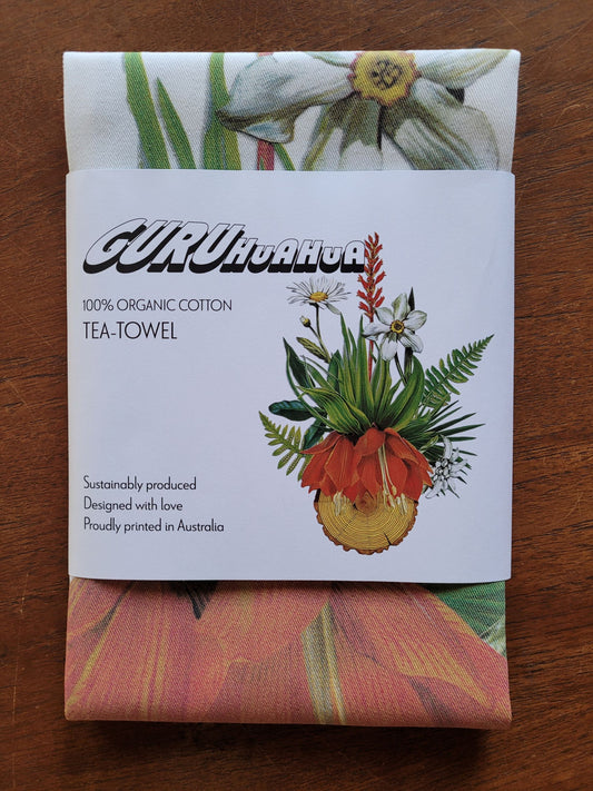 Guruhuahua 'For the love of Botany #1' 100% Organic Cotton Tea Towel