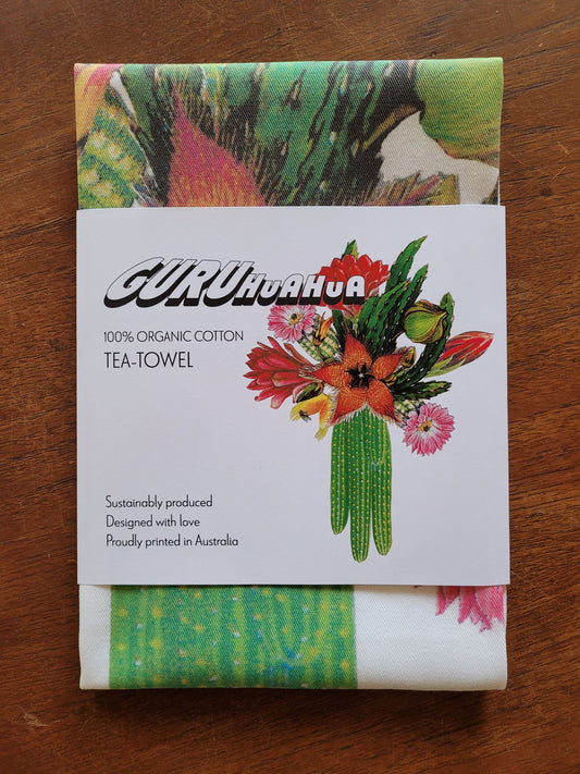 Guruhuahua 'For the love of Botany #4' 100% Organic Cotton Tea Towel”