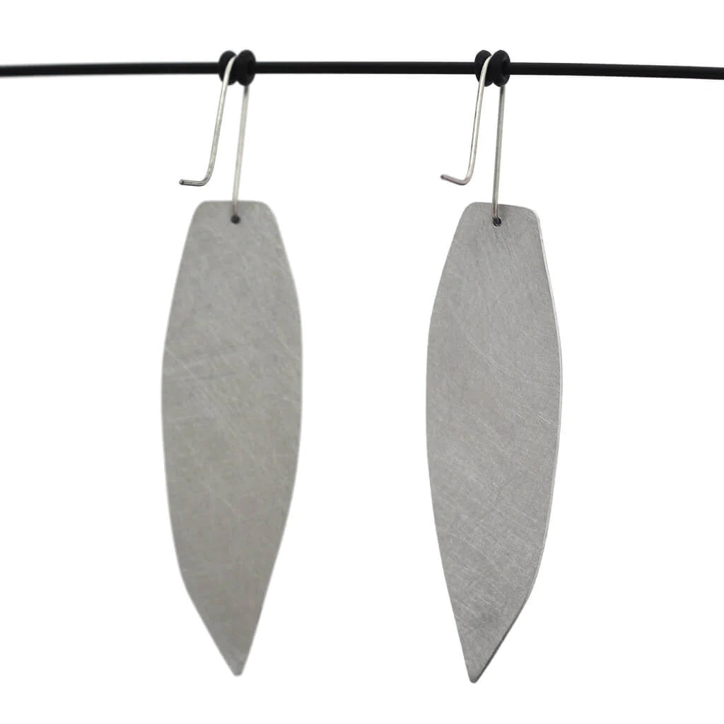 Mabel's Garden - White Gum Leaf - Shepherd's Hook Earrings