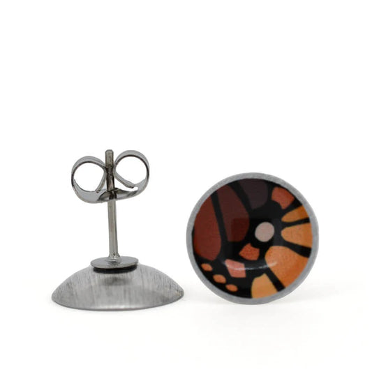 Monarch - Hot Mocha - Circle Stud Earrings