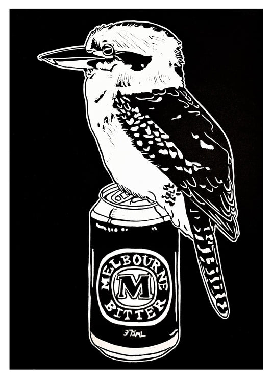 Thirsty Bird Print - Kookaburra & Melbourne Bitter