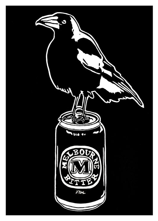Thirsty Bird Print - Magpie & Melbourne Bitter