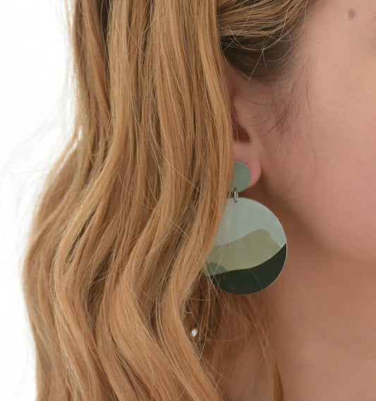 Moondance - Circle Drop Stud Earrings