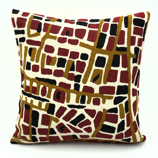 Chainstitch Cushion Cover - Rainbow Serpent