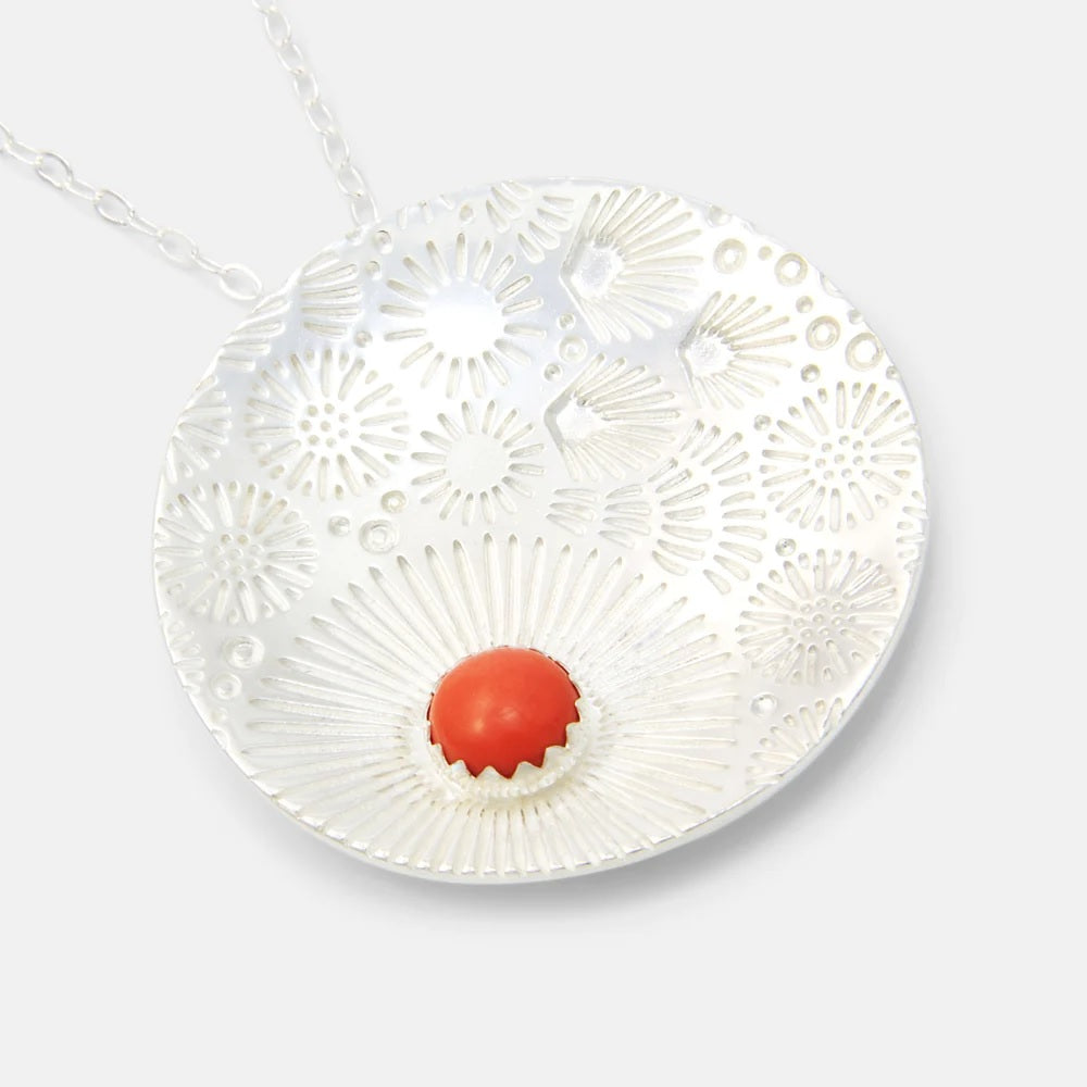 Coral Reef & Coral Gem Pendant Necklace