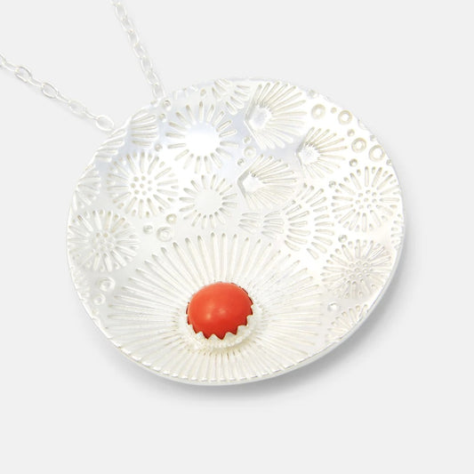 Coral Reef & Coral Gem Pendant Necklace