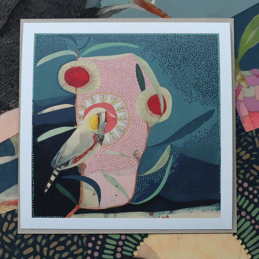 The Air of Tomorrow II - Zebra Finch & Hakea - Mini Print by Dana Kinter