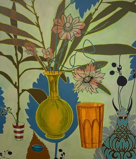 Yasmin Grass Stripey Beaker Painting