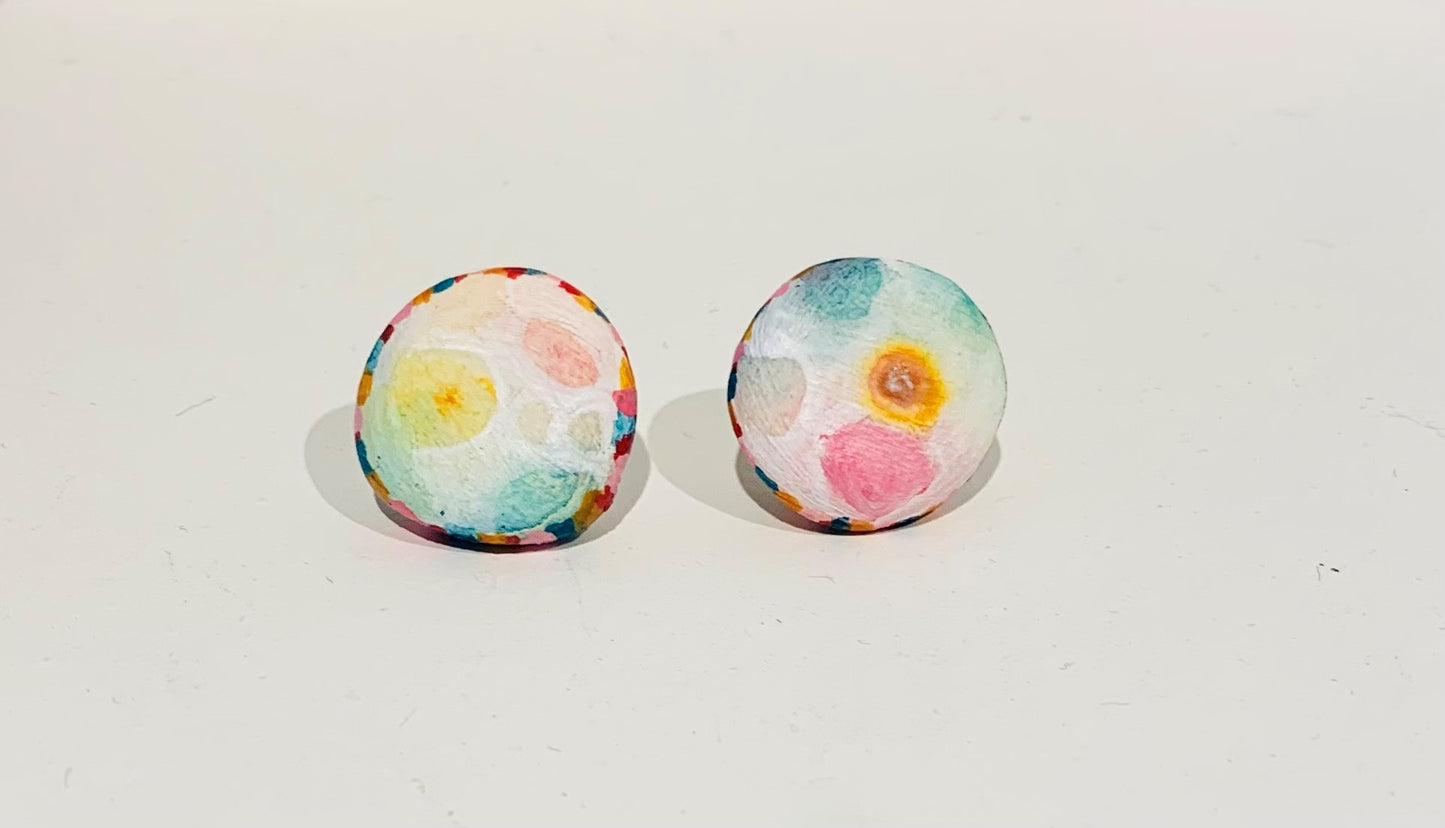 'Paintings for Ears' - Painted Ceramic Studs
