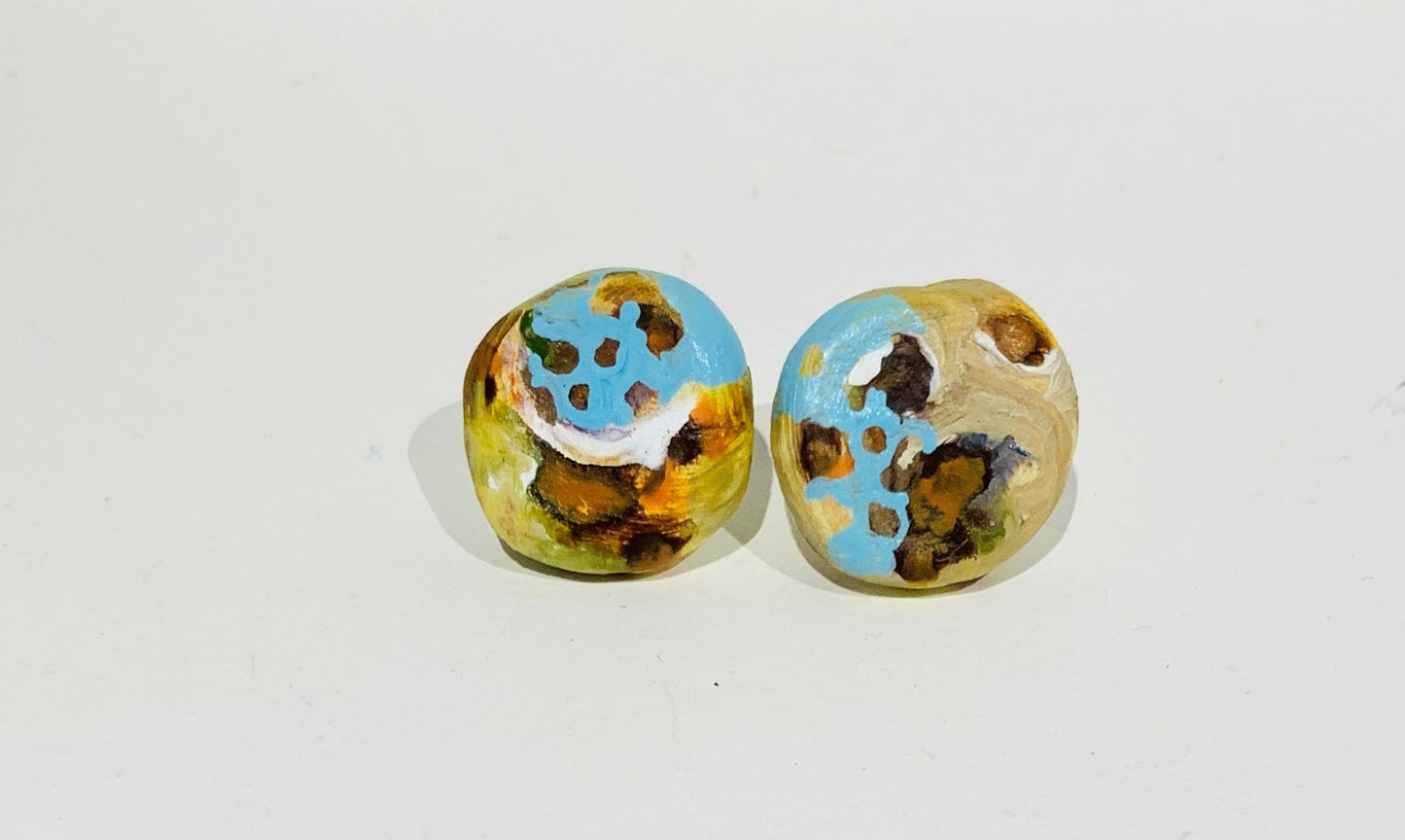 'Paintings for Ears' - Painted Ceramic Studs