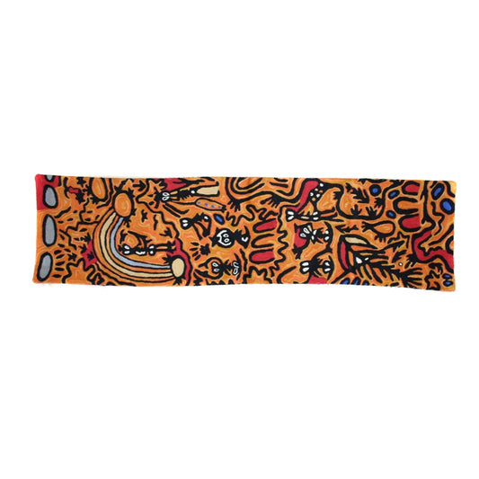 Chainstitched Wool Table Runner - Ngarrindjeri Country - Artwork by Cedric Varcoe