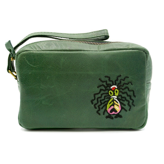 Embroidered Leather Toiletry Bag - Molyewongk - Designed by Cedric Varcoe