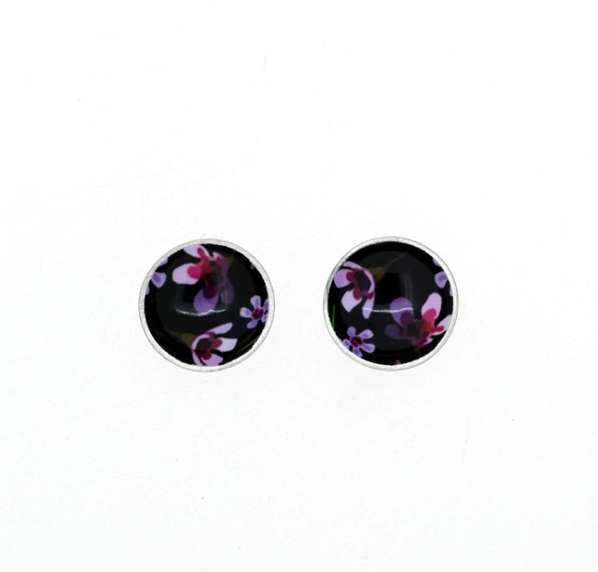 Geraldton Wax Flowers - Circle Stud Earrings