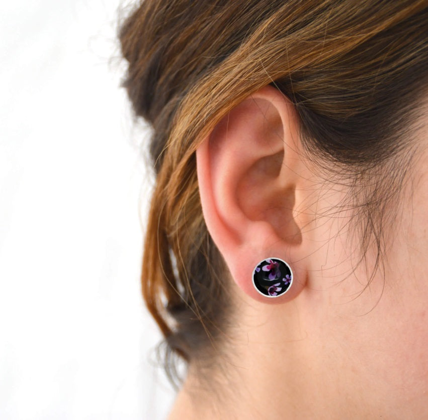 Geraldton Wax Flowers - Circle Stud Earrings