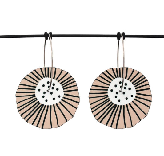 Blush Flower - Hoop Earrings