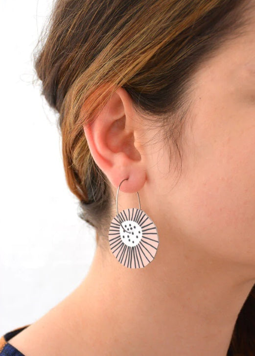 Blush Flower - Hoop Earrings