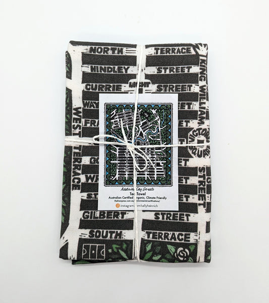 SA Icons Tea Towel by Sally Heinrich (City Streets)