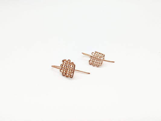 Cross Hatch Earrings - Small