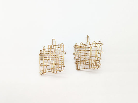 Cross Hatch Earrings - Large