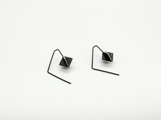 X-Series Short Hook Earrings - Cube