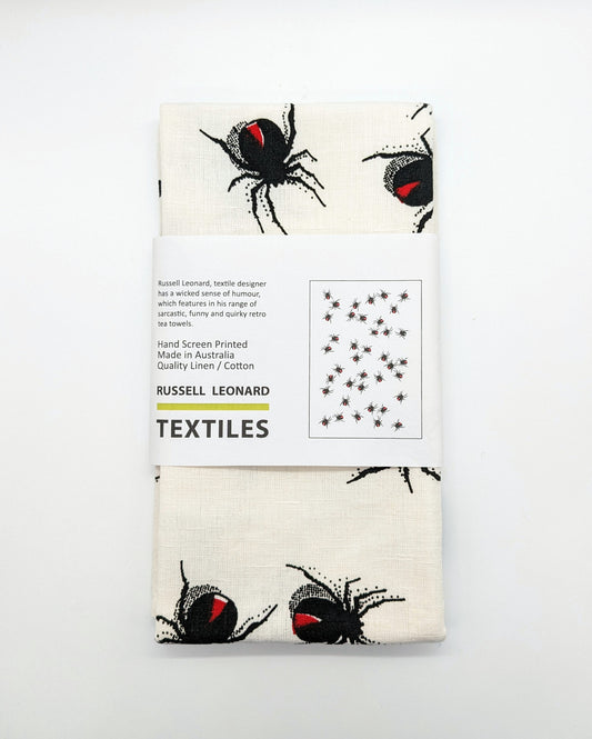 Tea Towel by Russell Leonard - Redback Spiders
