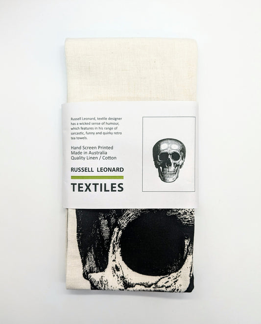 Tea Towel by Russell Leonard - Skull