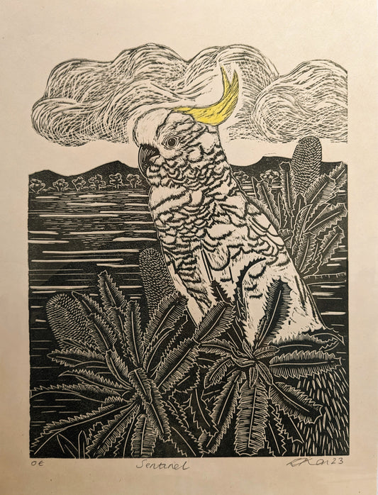 Sentinel - Open Edition Linocut Print