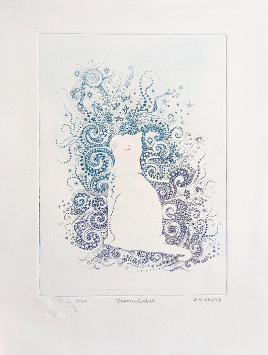 Aurora Catus - Limited Edition Solarplate Etching