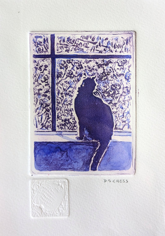 The Morning Cat - Solarplate Etching