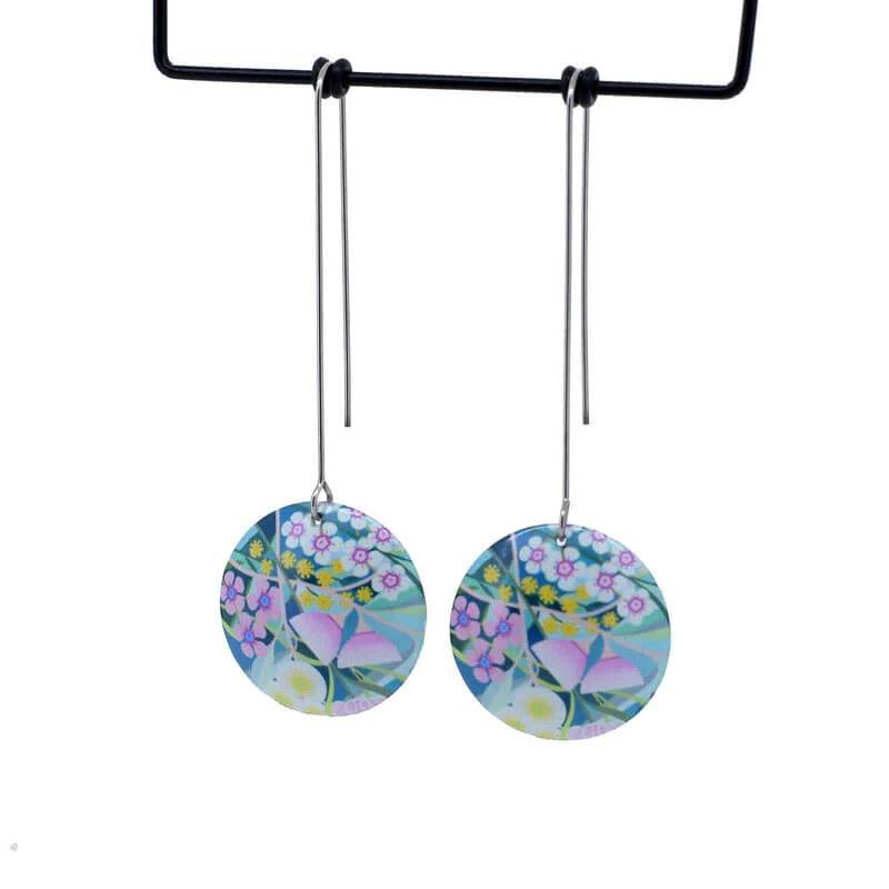 Australian Garden - Medium Circle Drop Hook Earrings