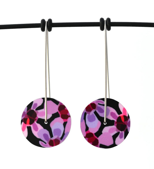 Geraldton Wax Flowers - Circle Drop Hook Earrings