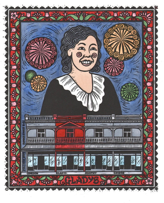 Gladys - Limited Edition Lino Print (hand-coloured)