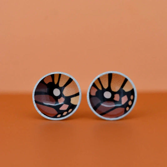 Monarch - Hot Mocha - Circle Stud Earrings