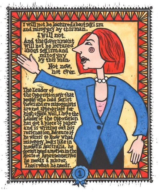 Julia - Limited Edition Lino Print (hand-coloured)