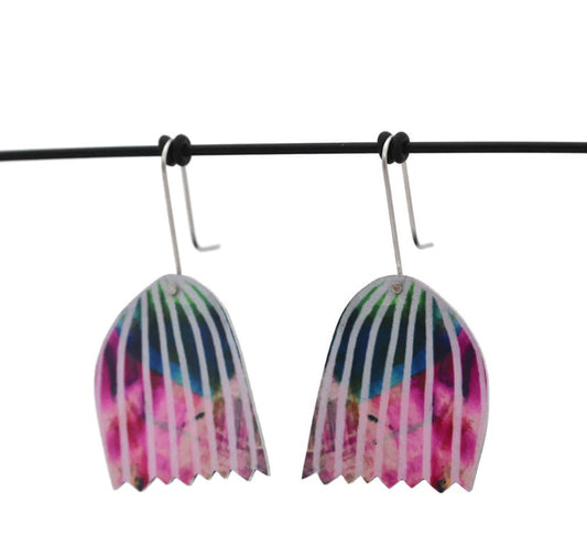 Mabel's Garden - Bell Flower in Colour - Shepherd's Hook Earrings