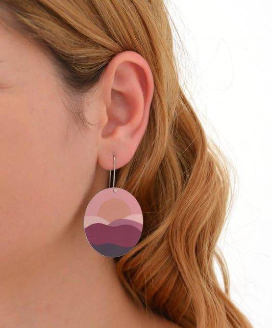 The Night Comes Down - Circle Shepherds Hook Earrings