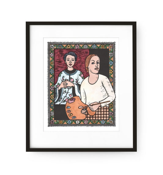 Nora - Framed Limited Edition Lino Print (hand-coloured)