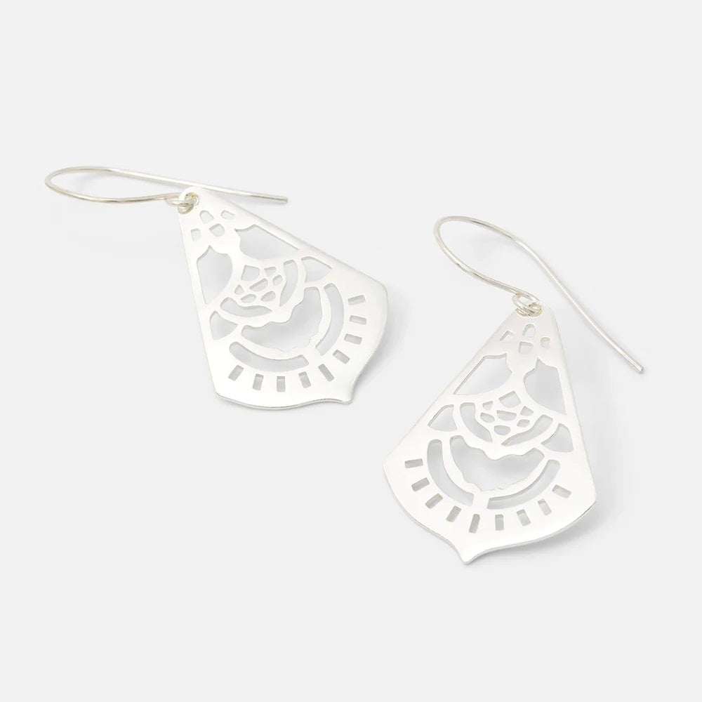 Mehndi Silver Dangle Earrings