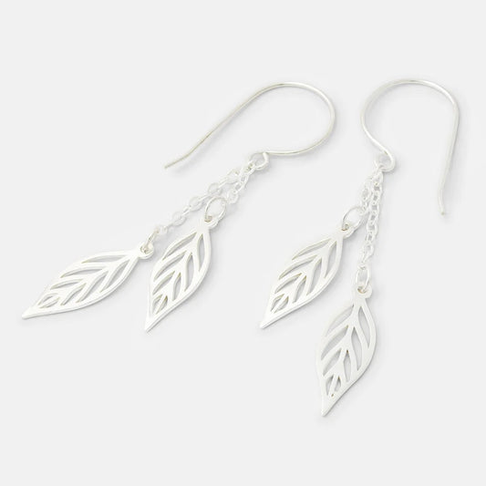 Leaf Chain Dangle Earrings