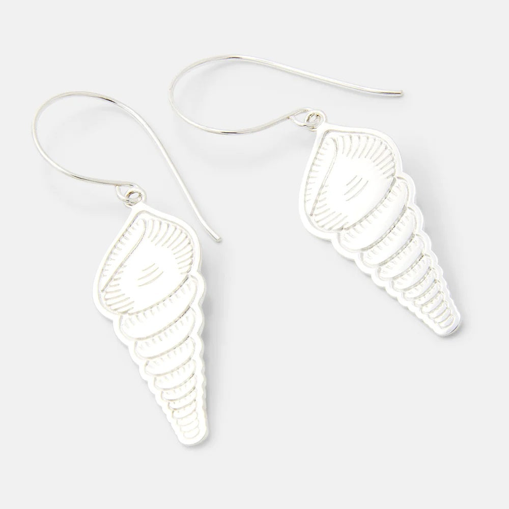 Spiral Shell Dangle Earrings