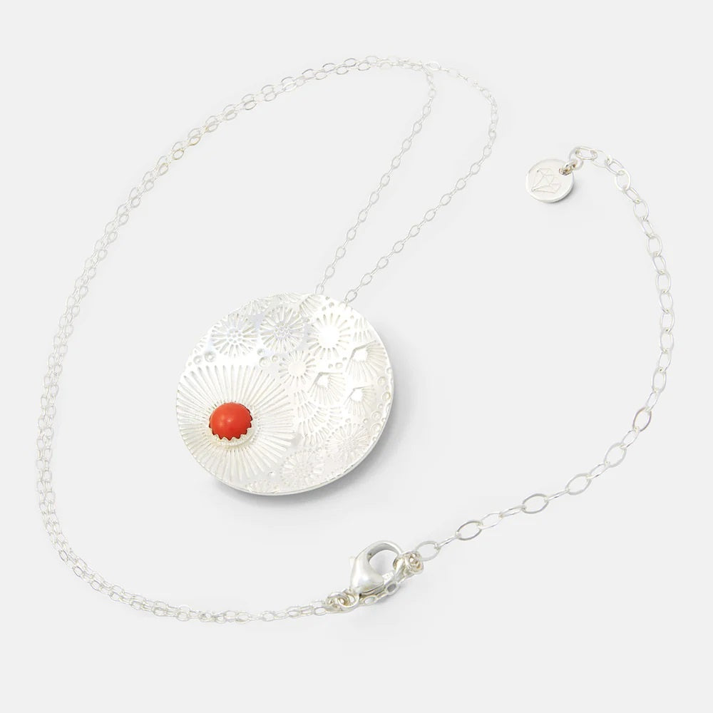 Coral Reef & Coral Gem Pendant Necklace