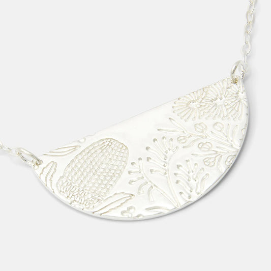 Australian Flora Half-Pattern Necklace - Banksia Flower