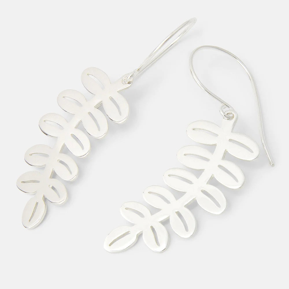 Silver Dollar Leaves Dangle Earrings